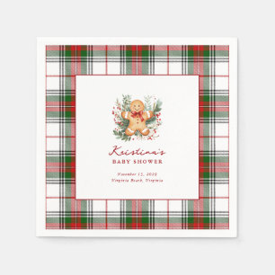 Christmas Gingerbread Baby Shower Cocktail Napkin 
