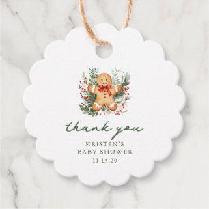 Christmas Gingerbread Baby Shower Favor Tag