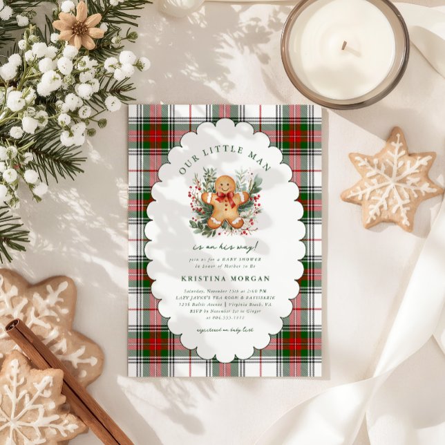 Christmas Gingerbread Baby Shower Invitation (Gingerbread Baby Shower )