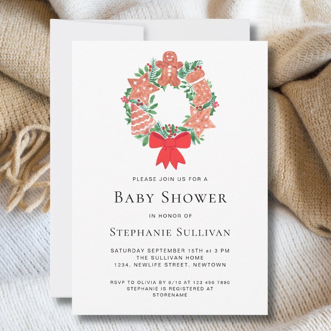 Christmas Gingerbread Baby Shower Invitation (Creator Uploaded)