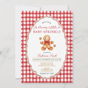 Christmas Gingerbread Baby Sprinkle Invitation