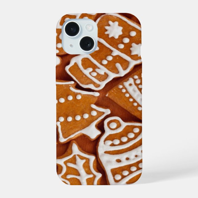 Christmas Gingerbread Biscuits iPhone 15 Case (Back)