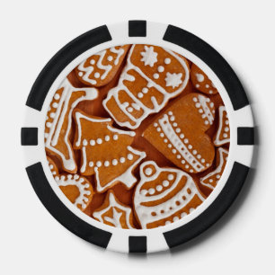 Christmas Gingerbread Biscuits Poker Chips
