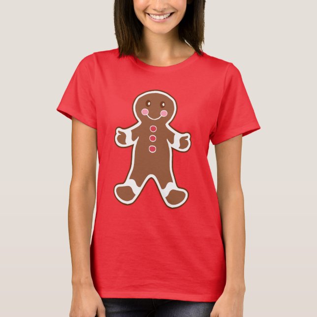 Christmas Gingerbread Boy Nightgown T-Shirt (Front)