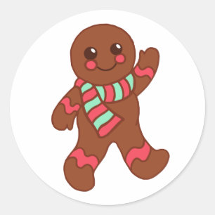 Christmas Gingerbread Boy Stickers