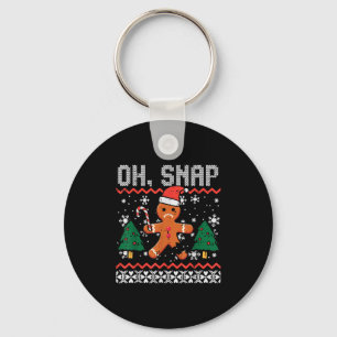 Christmas Gingerbread Broken Oh Snap Ugly Xmas Men Key Ring