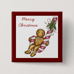 Christmas Gingerbread Button