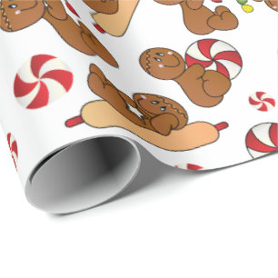 Christmas Gingerbread Candy Fun Wrapping Paper