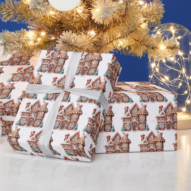 Christmas Gingerbread Castle Wrapping Paper (Holidays)