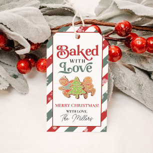 Christmas Gingerbread Cookie Baked With Love Gift Tags