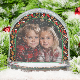 Christmas Gingerbread Cookie Custom Photo & Text Snowglobe
