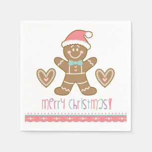 Christmas Gingerbread Cookie Party Napkin