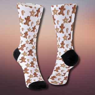 Christmas Gingerbread Cookie Pattern Socks