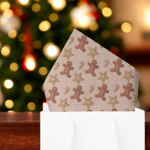 Christmas Gingerbread Cookie Pattern Tissue Paper