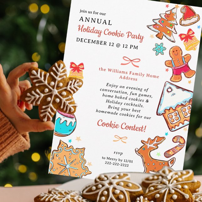 Christmas Gingerbread Cookie Swap Baking Contest Invitation (Christmas Gingerbread Cookie Swap Baking Contest Cookie Exchange Invitation)