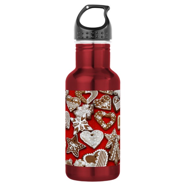 Christmas Gingerbread Cookies 532 Ml Water Bottle (Front)