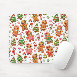 Christmas Gingerbread Cookies and Candy Canes Mouse Mat