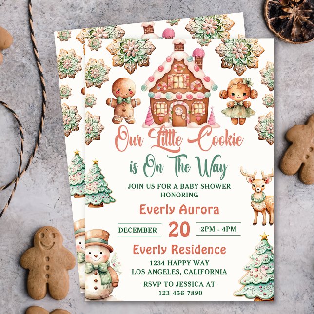  Christmas Gingerbread Cookies Baby Shower Party Invitation (Creator Uploaded)