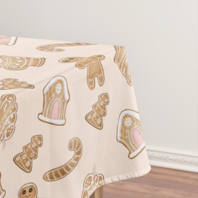 Christmas Gingerbread Cookies Candy Canes  Tablecloth (In Situ)