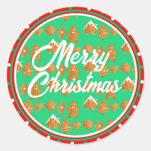 Christmas Gingerbread Cookies  Classic Round Sticker