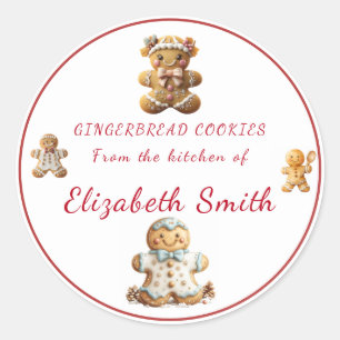 Christmas Gingerbread Cookies   Classic Round Sticker