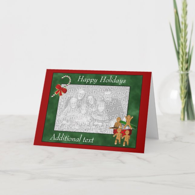 Christmas Gingerbread Cookies Holiday Photo Card (Front)