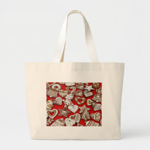 Christmas Gingerbread Cookies Large Tote Bag