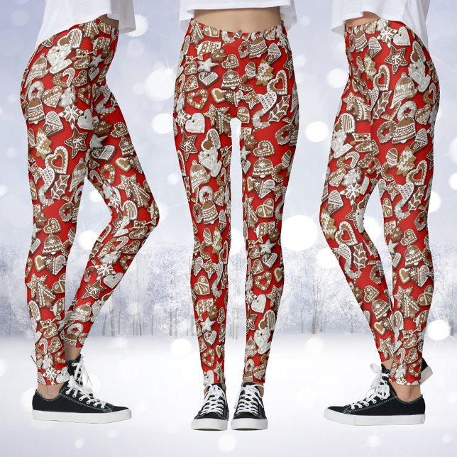 Christmas Gingerbread Cookies Leggings (Christmas Gingerbread Cookies Leggings)