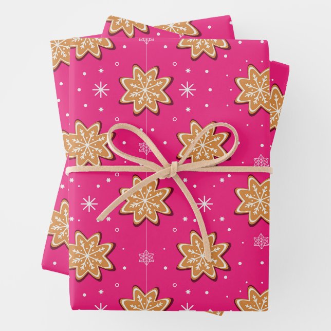Christmas Gingerbread Cookies Modern  Wrapping Paper Sheet (In situ)