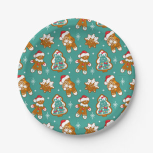 Christmas Gingerbread Cookies Paper Plate