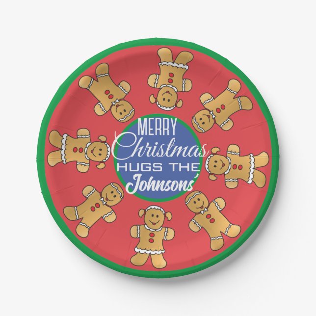 Christmas Gingerbread Cookies Paper Plate (Front)