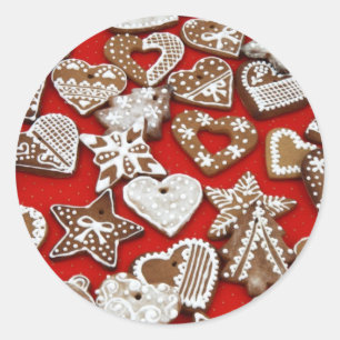 Christmas Gingerbread Cookies Round Sticker