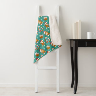 Christmas Gingerbread Cookies Sherpa Blanket