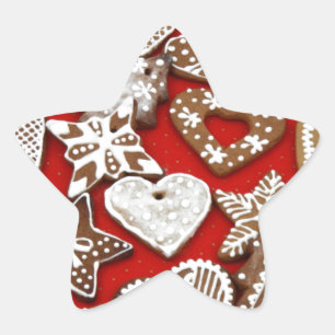 Christmas Gingerbread Cookies Star Sticker