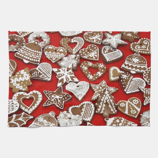 Christmas Gingerbread Cookies Tea Towel (Horizontal)