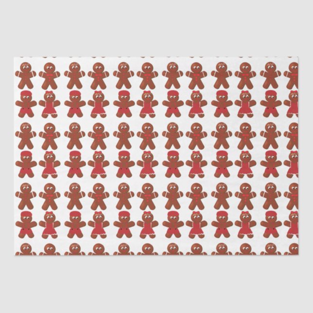 Christmas Gingerbread Cookies Tissue Paper (Front)