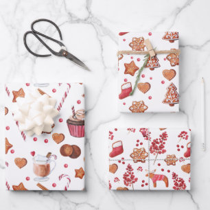 Christmas Gingerbread Cookies & Treats Wrapping Paper Sheet