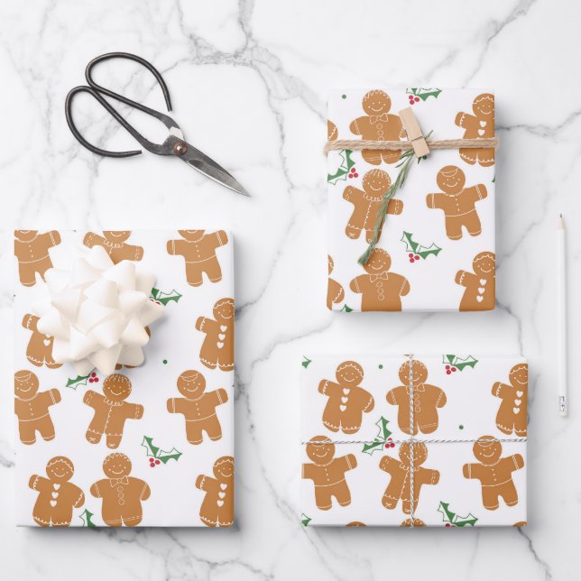 Christmas Gingerbread cookies  Wrapping Paper Sheet (Front)