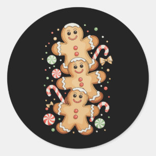 Christmas Gingerbread Cookies Xmas Holiday Season Classic Round Sticker