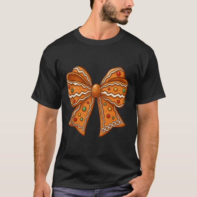 Christmas Gingerbread Coquette Bow Xmas For Men Wo T-Shirt (Front)