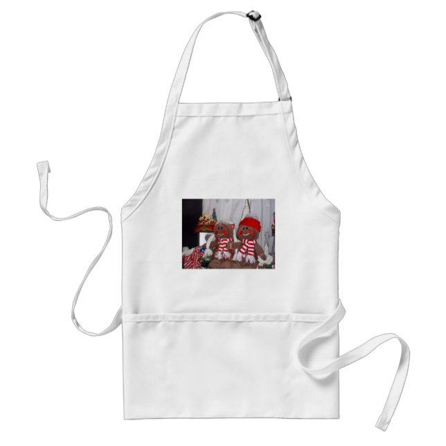 Christmas Gingerbread Couple Plush Stuffed Animals Standard Apron (Front)