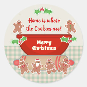 Christmas Gingerbread Custom Funny Baking Classic Round Sticker