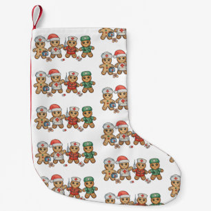 Christmas Gingerbread Cute Nurse Healthcare Xmas Small Christmas Stocking