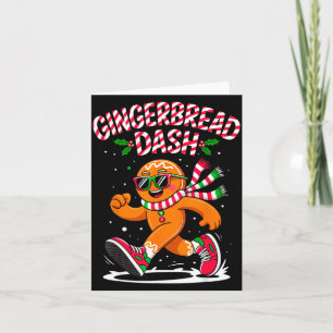 Christmas Gingerbread Dash Running Runner Xmas Mar Card