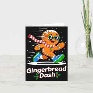 Christmas Gingerbread Dash Running Runner Xmas Mar Card