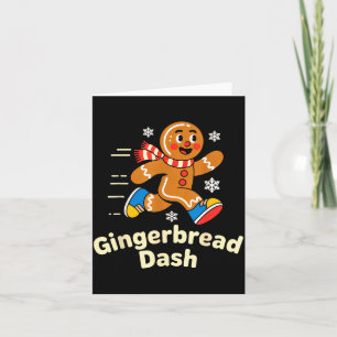 Christmas Gingerbread Dash Running Runner Xmas Mar Card