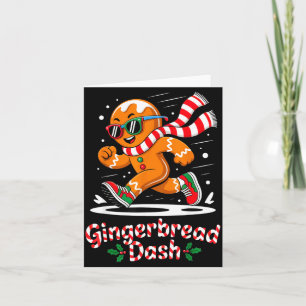 Christmas Gingerbread Dash Running Runner Xmas Mar Card