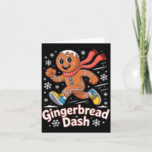 Christmas Gingerbread Dash Running Runner Xmas Mar Card