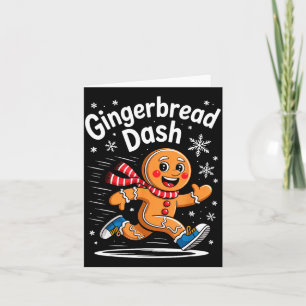Christmas Gingerbread Dash Running Runner Xmas Mar Card