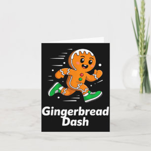 Christmas Gingerbread Dash Running Runner Xmas Mar Card